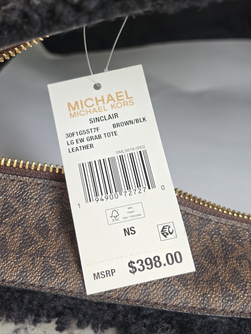 Michael Kors Sinclair Fur Logo Large Tote - Picture 7 of 9